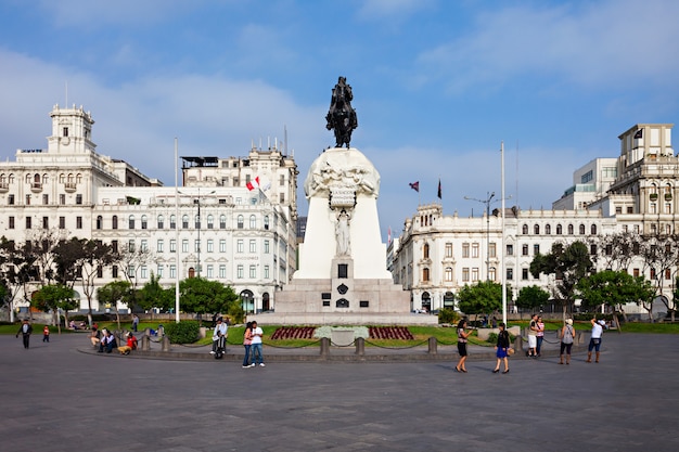 San Martin Plaza in Lima city in Peru