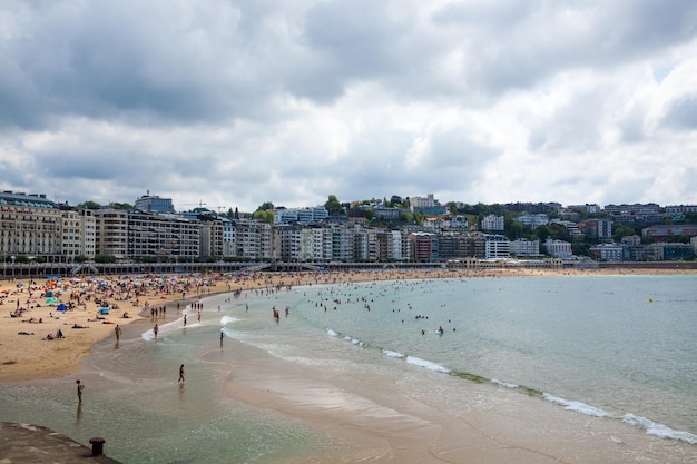 San sebastian beach summer view Spain