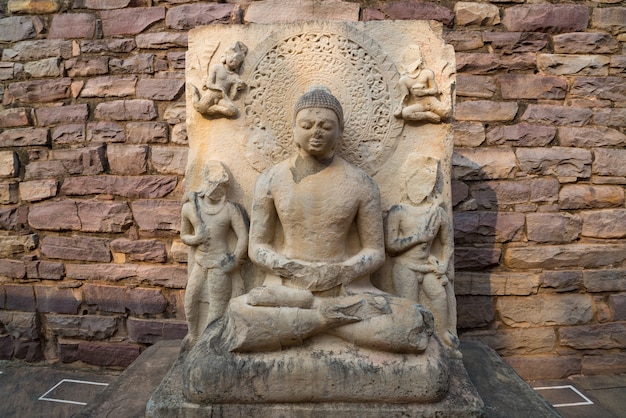 Sanchi Stupa, Ancient buddhist building, religion mystery, carved stone. 