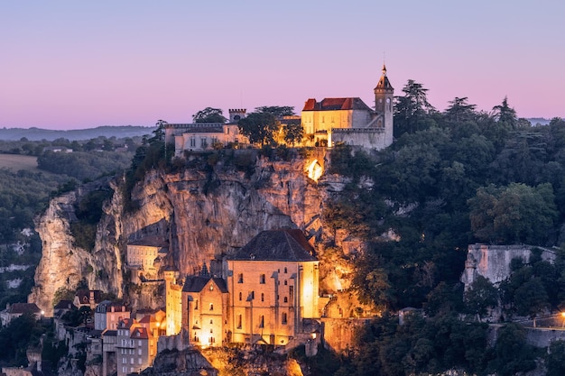 Sanctuary of Rocamadour on 2nd level late Romanesque style Basilica SaintSauveur Backed