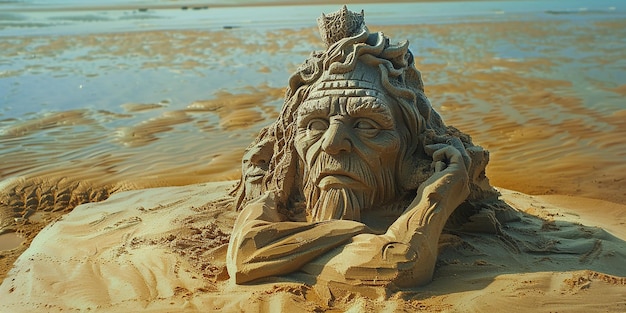 Sand Art and Sculptures Cinematic Imaginary Natural Scene