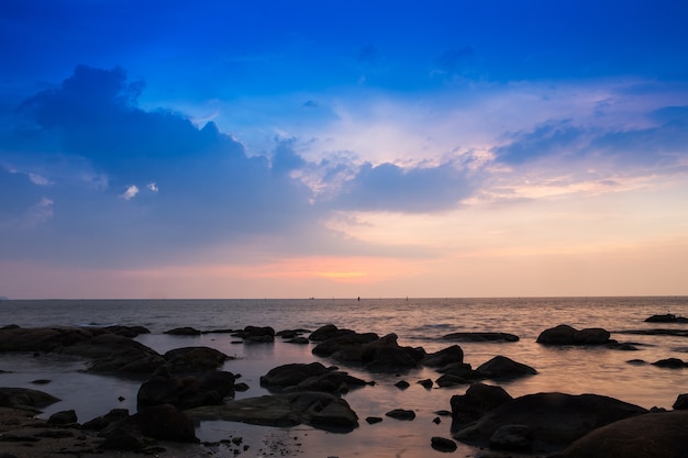 sand and beach with sunset