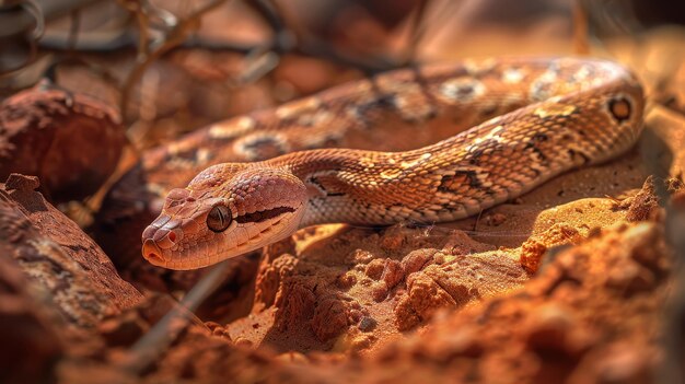 Photo sand boa in desert habitat