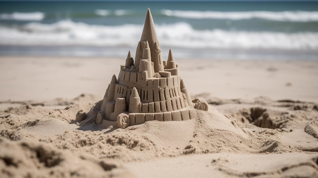 Sand castle on the beach