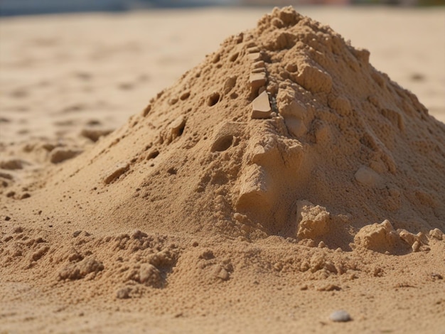 Photo a sand castle is on the beach and the sand is made by someone else