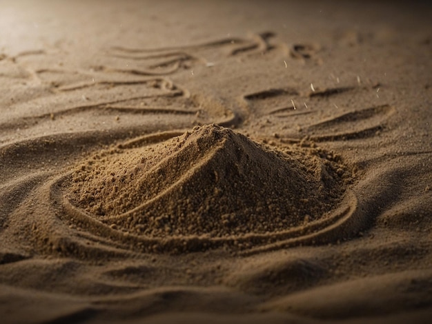 Photo a sand circle with a tree drawing in it