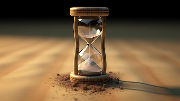 a sand clock on a table