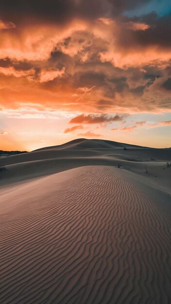 Photo sand dune landscape sunset outdoors cloud sky dry heat temperature generated by