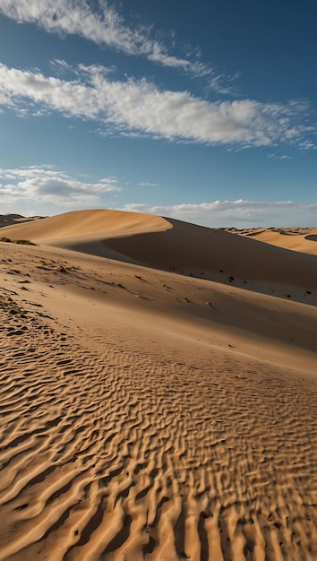 a sand dune with a camel on the top and a sky with clouds in the background