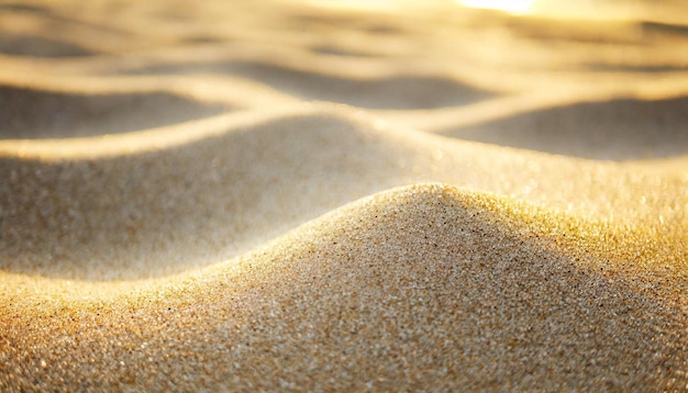 Photo a sand dune with a golden background and the sun shining through the sand