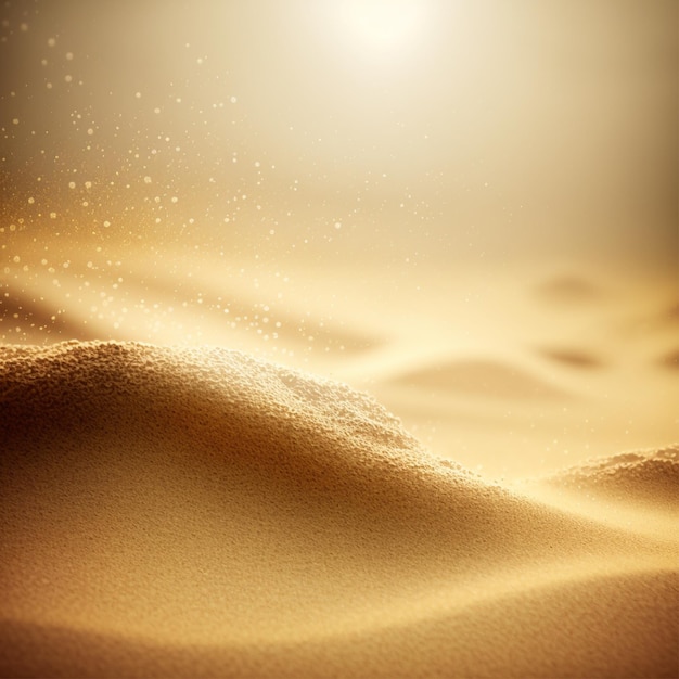 A sand dune with a light shining on it and a sand dune in the background.