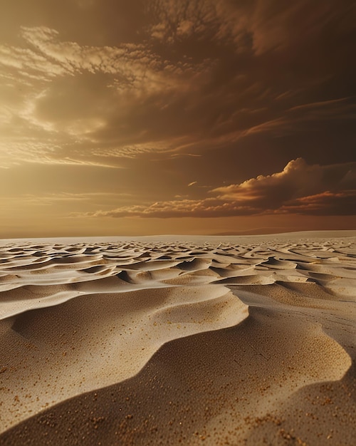 Photo a sand dune with a sunset in the background