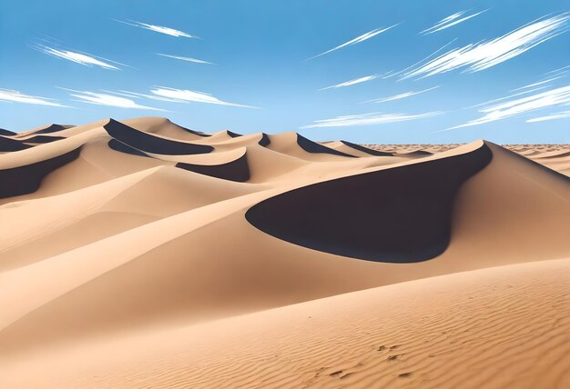 Sand dunes under a clear blue sky