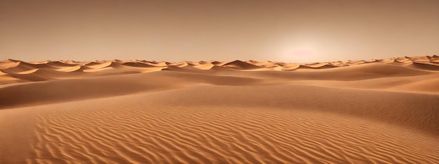 Sand dunes in desert landscape Aerial view of the dunes Beautiful sand dunes in the Sahara desert