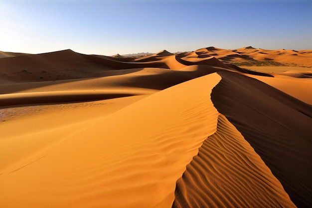 Sand dunes in the sahara desert