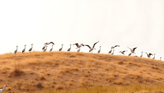 Photo sand hill cranes 14 isolated with white highlights