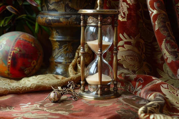 Sand hourglass as a powerful metaphor symbolizing the essence of time in visual concept