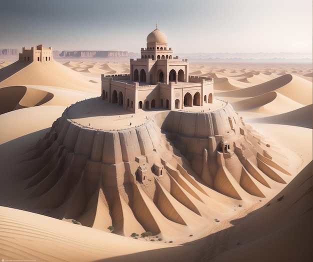 A sand sculpture on desert