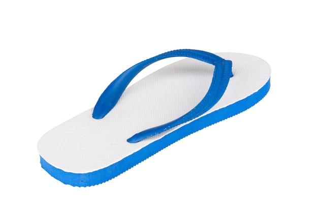 Sandals flip flops color blue isolated on white background