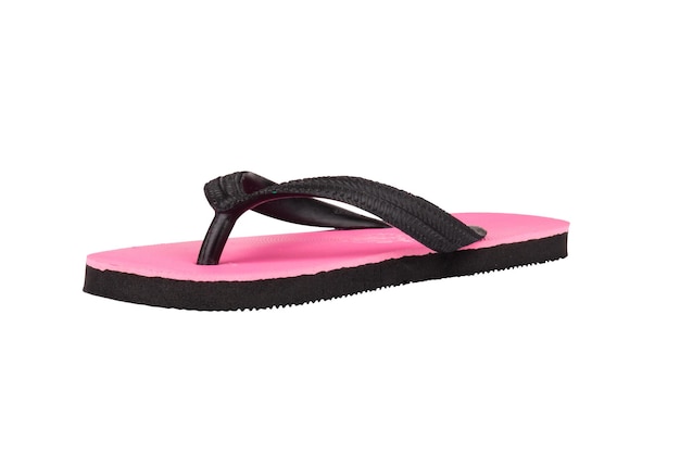 Sandals flip flops color pink black isolated on white background