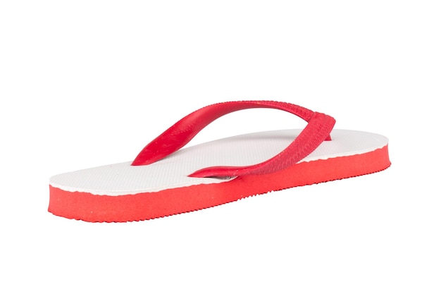 Sandals flip flops color red isolated on white background