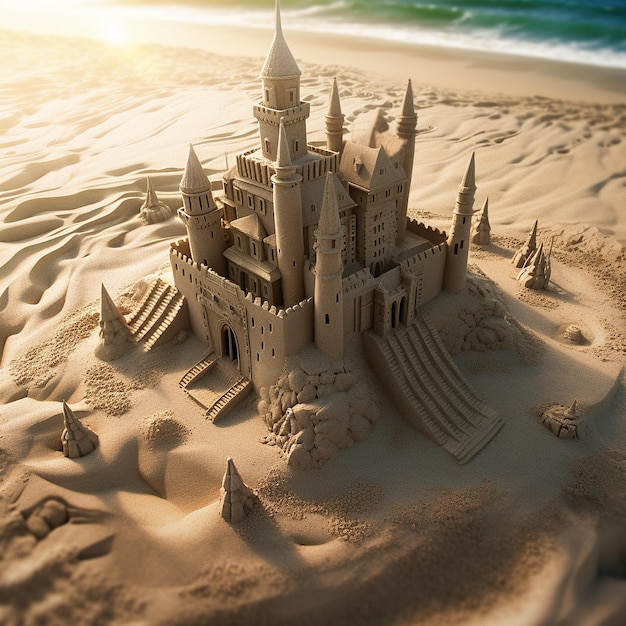 Sandcastles on the beach