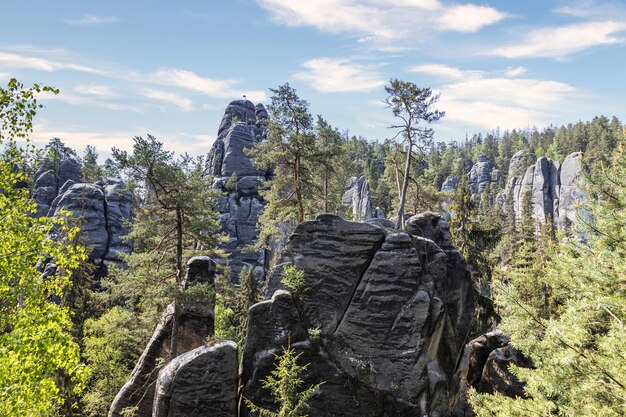 Sandstone formations in Adrspach part of Adrspach-Teplice Rocks Nature Reserve, Czech Republic