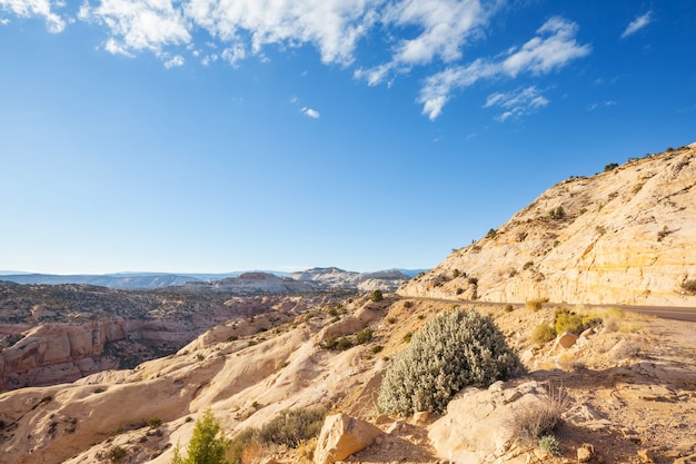 Sandstone formations in Utah, USA. Beautiful Unusual landscapes.