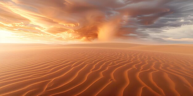 Photo sandstorm over desert landscape extreme weather phenomenon digital image concept desert sandstorm extreme weather landscape digital image