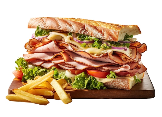 Sandwich isolated on white or transparent background AI Generated image