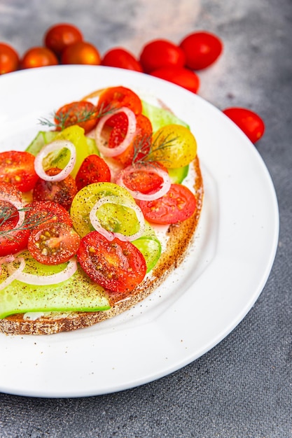 sandwich tomato salsa tomato salad fresh healthy meal food snack on the table copy space food