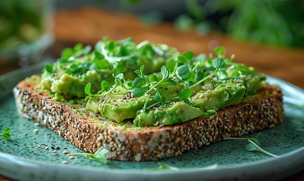 Photo a sandwich with avocado and avocado on a plate