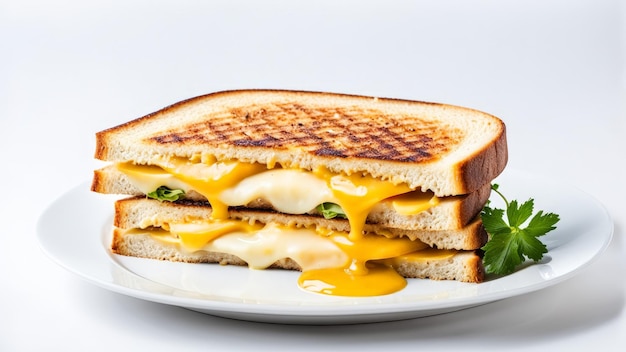 Photo a sandwich with cheese and cheese on a plate with a sandwich on it