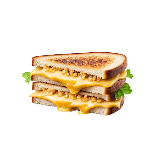 Photo a sandwich with cheese and ketchup on it