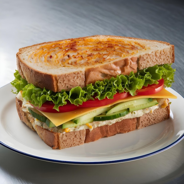 a sandwich with cheese and tomato on a plate