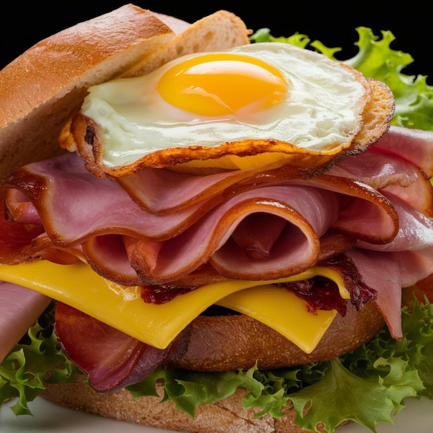 a sandwich with an egg on it and an egg on top