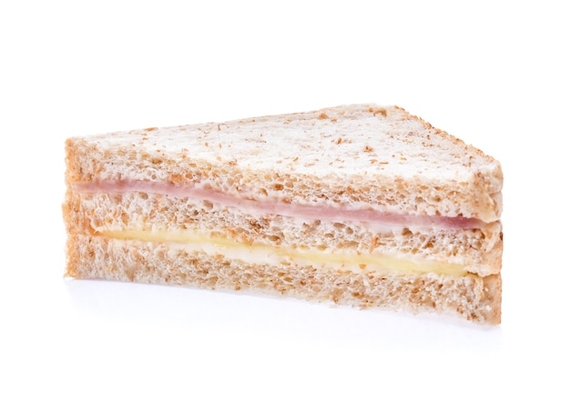 Sandwich with ham and cheese isolated on white background