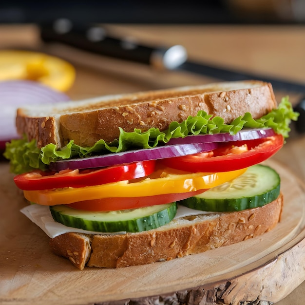 a sandwich with a slice of cucumber on it and a slice of cucumber on the bottom