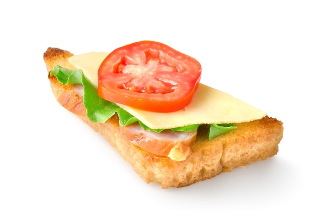 Sandwich with vegetables isolated on a white background