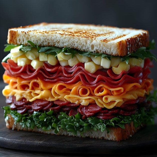 Photo a sandwich with the word macaroni on it