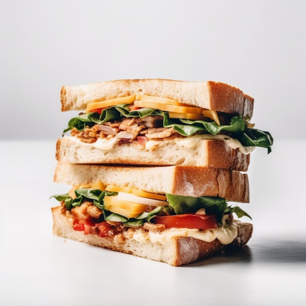 Sandwiches on a white background