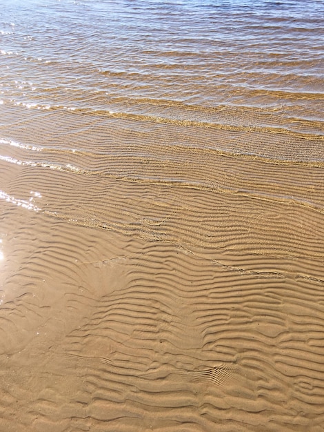 Sandy beach and clear sea water