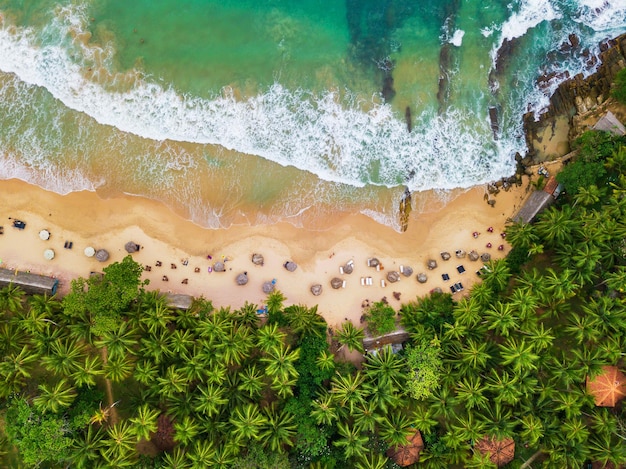 Photo sandy beach at sunset sri lanka drone photo