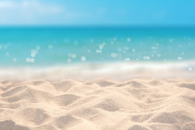 Sandy beach with clear blue sea