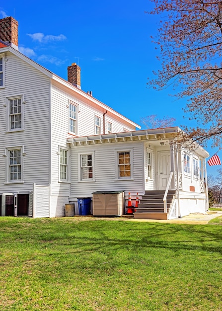 Sandy Hook Lighthouse museum. It is the oldest lighthouse still working now. Sandy Hook is located in Highlands in Monmouth County of New Jersey, USA.