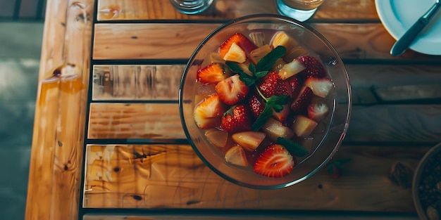 Sangria with Fresh Sliced Fruits