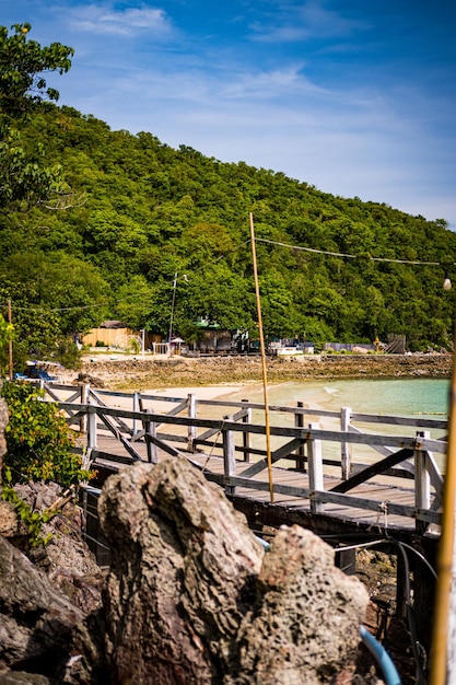 Sangwan Beach at Larn island Koh Larn Beautiful of sea at Chonburi Thailand