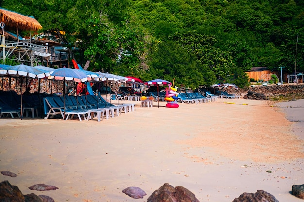 Sangwan Beach at Larn island Koh Larn Beautiful of sea at Chonburi Thailand