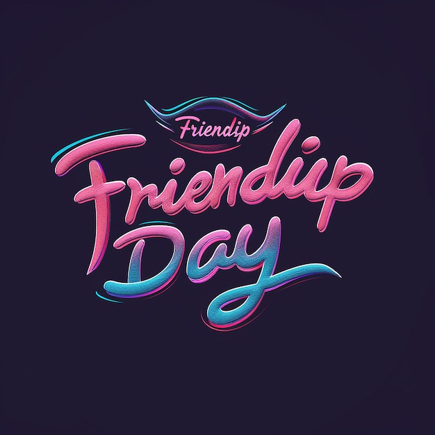 Photo sans serif text with friendship day typography logo