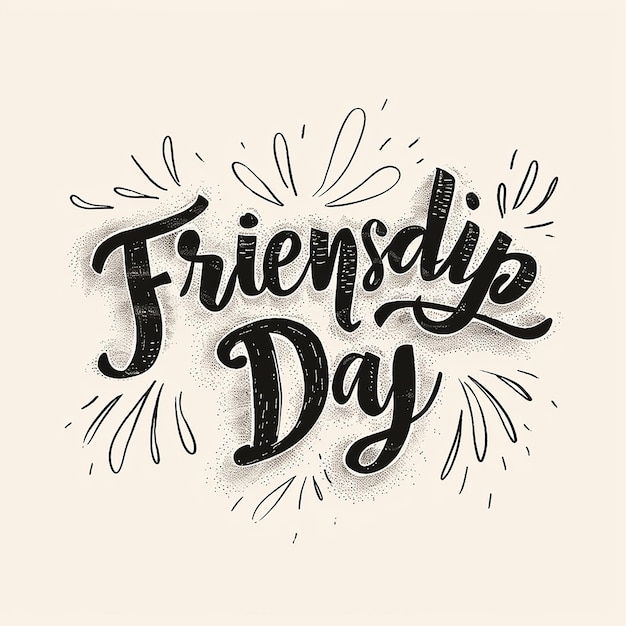 sans serif text with Friendship Day typography logo